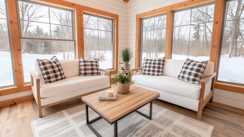 Classic Sunroom with Wooden Frame